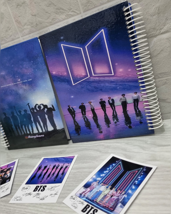 دفتر نقطهای A5 طرح BTS با کاغذ ۱۰۰ گرمی سفید - رنگی بانو