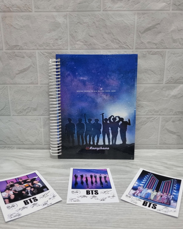 دفتر نقطهای A5 طرح BTS با کاغذ ۱۰۰ گرمی سفید - رنگی بانو