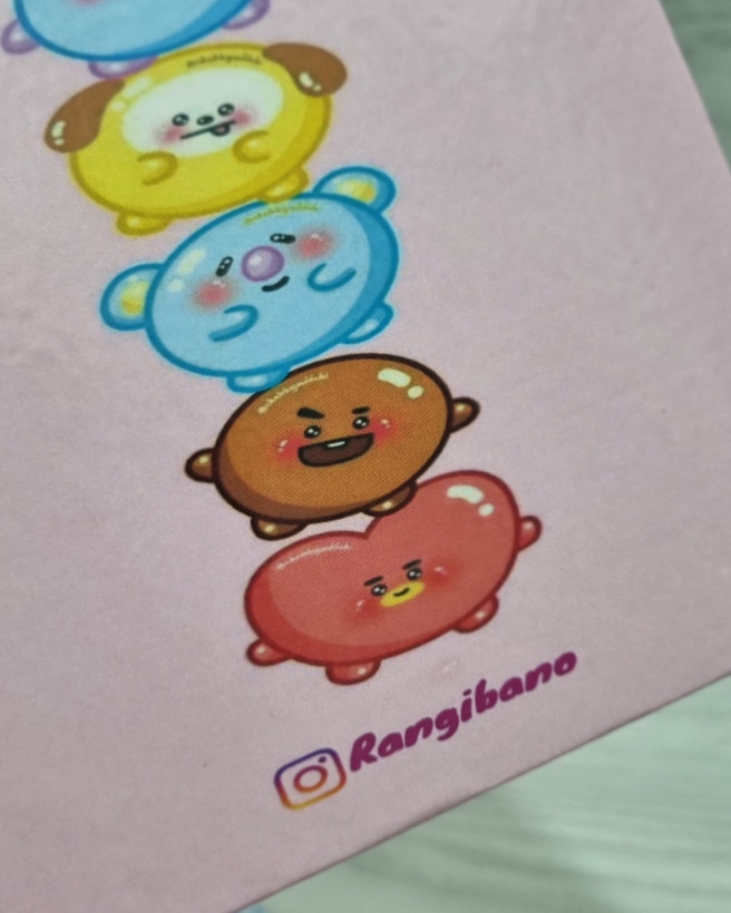 دفتر نقطهای بولت ژورنال A5 گرماژ ۱۰۰ طرح BTS bt21 (بیتیاس) | جلد سخت فنر روکشدار | رنگی بانو