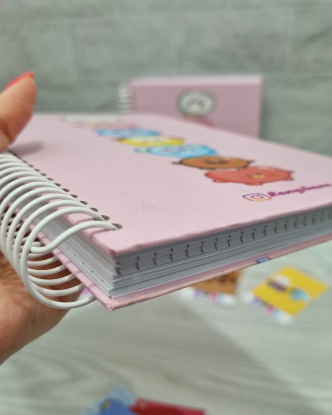 دفتر نقطهای بولت ژورنال A5 گرماژ ۱۰۰ طرح BTS bt21 (بیتیاس) | جلد سخت فنر روکشدار | رنگی بانو