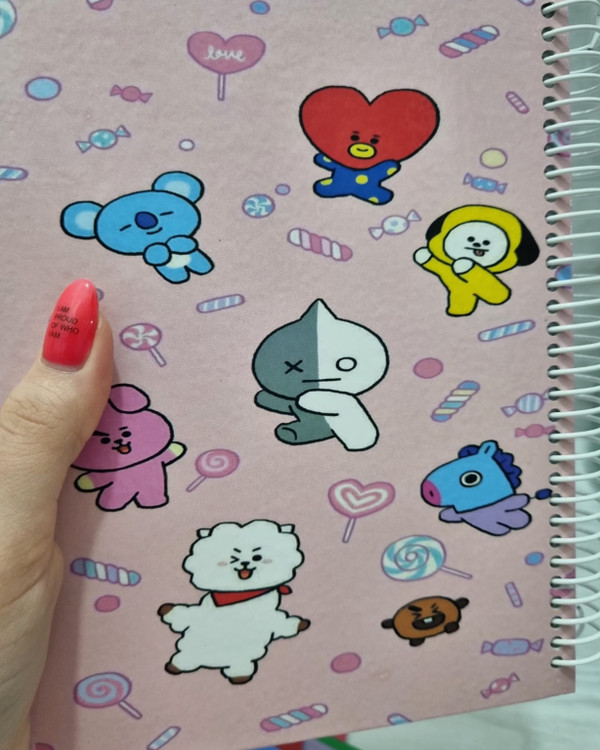 دفتر نقطهای A5 طرح BTS BT21با کاغذ ۱۰۰ گرمی سفید - رنگی بانو