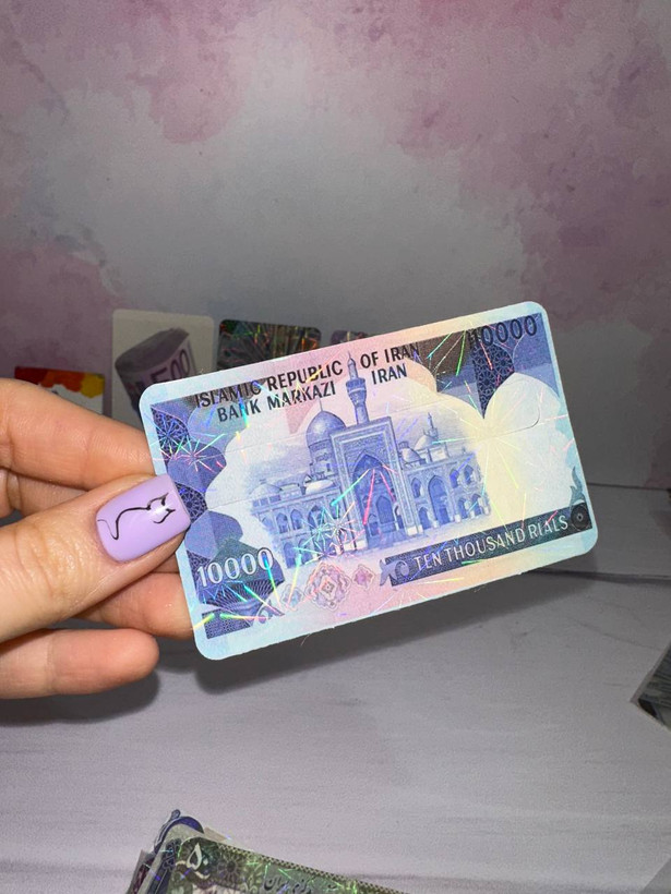 برچسب کارت استیکر کارت بانکی سه بعدی اکلیلی طرح پول