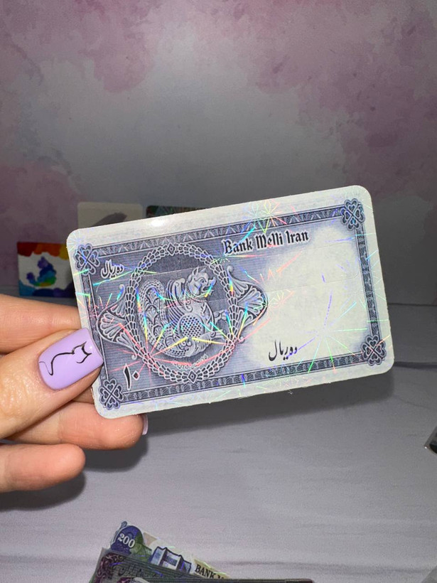 برچسب کارت استیکر کارت بانکی سه بعدی اکلیلی طرح پول