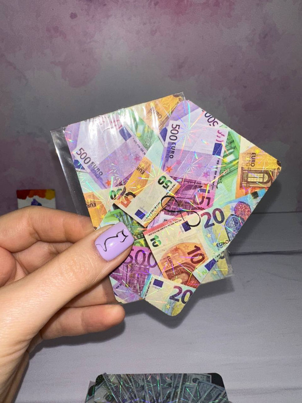 برچسب کارت استیکر کارت بانکی سه بعدی اکلیلی طرح پول